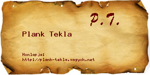 Plank Tekla névjegykártya